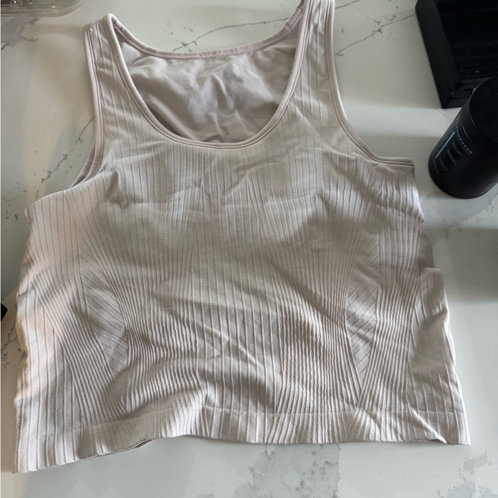 Lululemon Athletica Light Pink Ribbed Tank Top Ebb Street